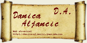 Danica Aljančić vizit kartica